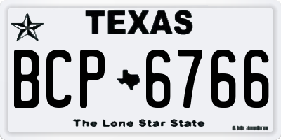 TX license plate BCP6766