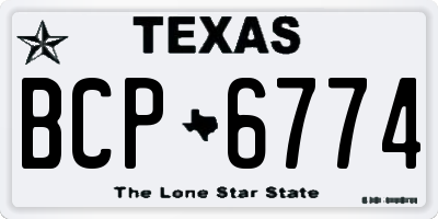 TX license plate BCP6774