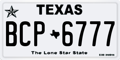 TX license plate BCP6777