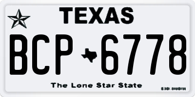 TX license plate BCP6778
