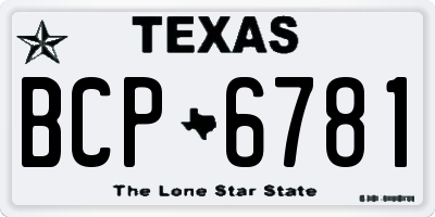 TX license plate BCP6781
