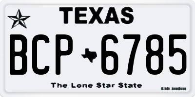 TX license plate BCP6785