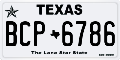 TX license plate BCP6786