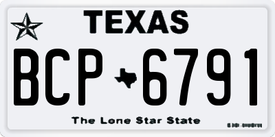 TX license plate BCP6791