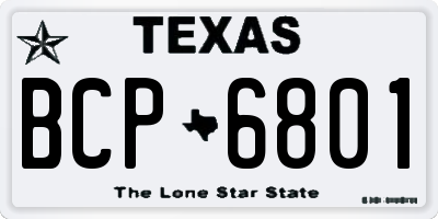 TX license plate BCP6801