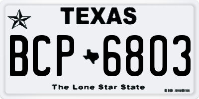 TX license plate BCP6803