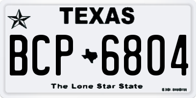 TX license plate BCP6804