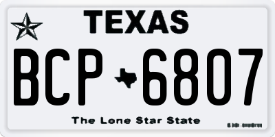 TX license plate BCP6807