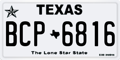 TX license plate BCP6816