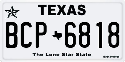 TX license plate BCP6818