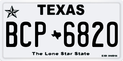 TX license plate BCP6820
