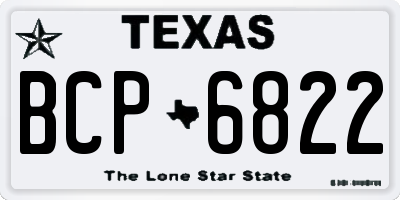 TX license plate BCP6822