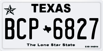 TX license plate BCP6827