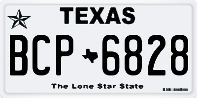 TX license plate BCP6828