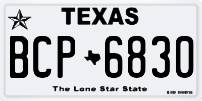 TX license plate BCP6830