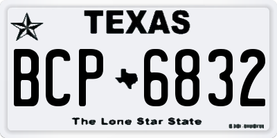 TX license plate BCP6832