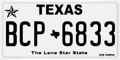 TX license plate BCP6833