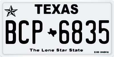 TX license plate BCP6835