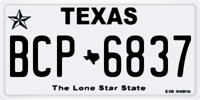 TX license plate BCP6837