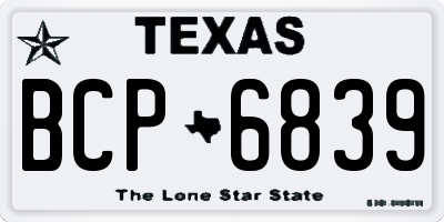 TX license plate BCP6839