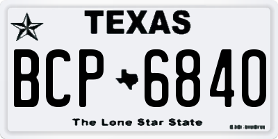 TX license plate BCP6840