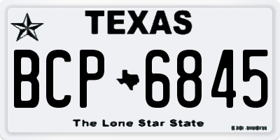 TX license plate BCP6845