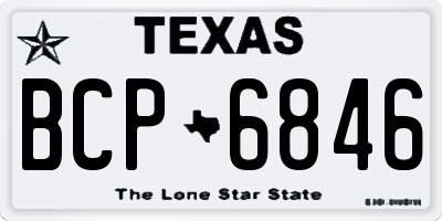 TX license plate BCP6846