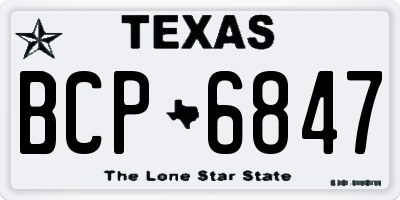 TX license plate BCP6847