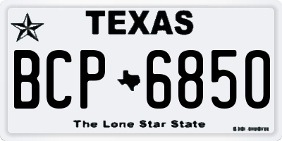 TX license plate BCP6850