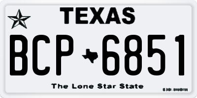 TX license plate BCP6851