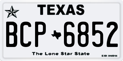 TX license plate BCP6852