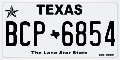 TX license plate BCP6854