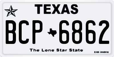 TX license plate BCP6862