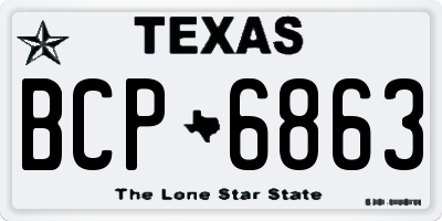 TX license plate BCP6863