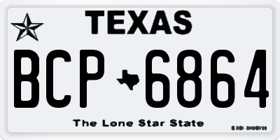 TX license plate BCP6864