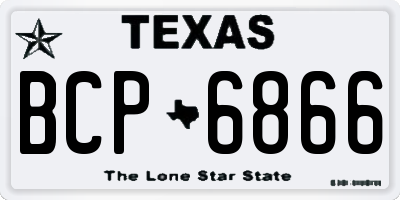 TX license plate BCP6866