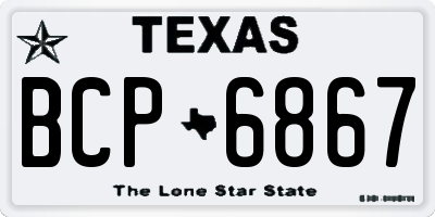 TX license plate BCP6867