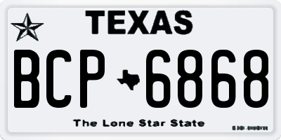 TX license plate BCP6868