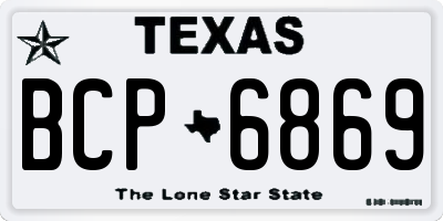 TX license plate BCP6869