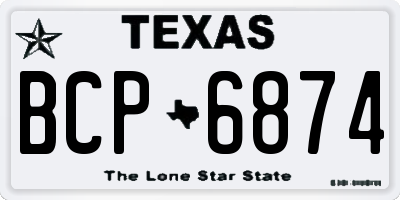 TX license plate BCP6874