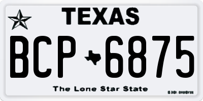 TX license plate BCP6875