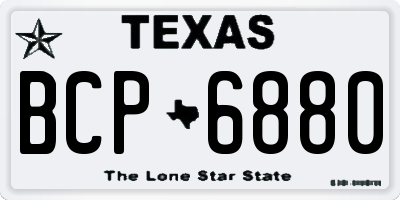 TX license plate BCP6880