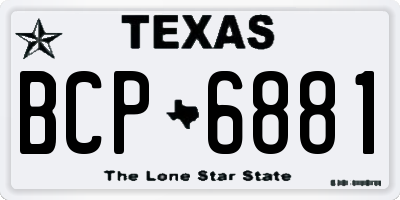 TX license plate BCP6881
