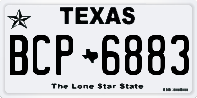 TX license plate BCP6883