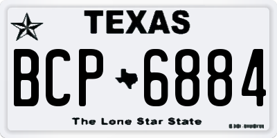 TX license plate BCP6884