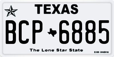TX license plate BCP6885