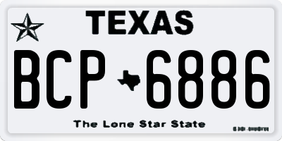 TX license plate BCP6886