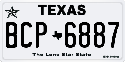 TX license plate BCP6887