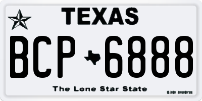 TX license plate BCP6888