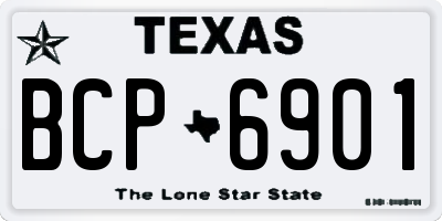 TX license plate BCP6901